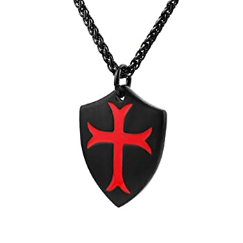 【中古】【39shop】【輸入品・未使用】HZman★Knights Templar Cross Joshua 1?: 9シールドステンレススチールペンダントネックレスwithフリーキーチェーン レッド（新古品）｜アトリエ絵利奈