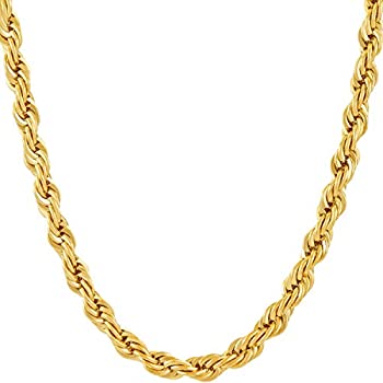 【中古】【輸入品・未使用】Lifetime Jewelry 6?mm ロープチェーン 24Kゴールド ブロンズのインレイ プレミアムファッションジュエリー ペンダントネックレス 単体でもペン