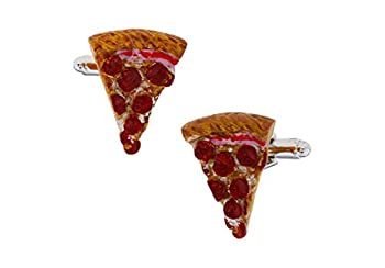 【中古】【輸入品・未使用】MRCUFF ピザスライス ペアカフスボタン ギフトボックス&磨き布付き