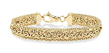 【中古】【39shop】【輸入品・未使用】MiaBella★18金メッキ スターリングシルバー イタリアンビザンチンメッシュビーズチェーンブレスレット レディース 7インチ 7.5インチ（新古品）｜アトリエ絵利奈