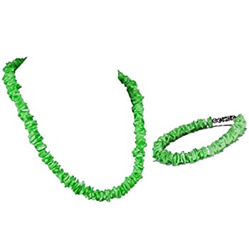 【中古】【輸入品・未使用】BlueRica 2個セット ミントグリーン プカチップシェル ネックレス&アンクレット