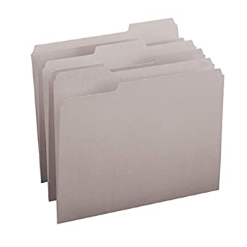 【中古】【輸入品・未使用】File Folders 1/3 Cut Top Tab Letter Gray 100/Box (並行輸入品)