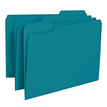 【中古】【輸入品・未使用】Interior File Folders 1/3 Cut Top Tab Letter Teal 100/Box (並行輸入品)