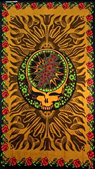【中古】【輸入品・未使用】Sunshine Joy Grateful Dead 3D Steal Your Face & Roses Tapestry Tablecloth Wall Art Beach Sheet Huge 60x90 Inches - Amazing 3D Effects b