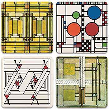 【中古】【39shop】【輸入品・未使用】CoasterStone★AS305 Absorbent Coasters 4-1/4-Inch Frank Lloyd Wright Art Glass Designs Set of 4 by CoasterStone(新古品)|アトリエ絵利奈