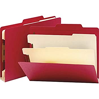 【中古】【輸入品・未使用】Top Tab Classification Folders Two Dividers Six-Section Red 10/Box (並行輸入品)