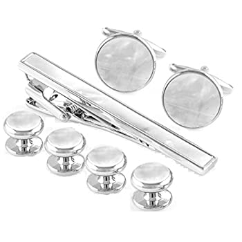 【中古】【39shop】【輸入品・未使用】MRCUFF★真珠層カフリンク&耐クリップ&スタッドセット 美しいギフトボックス&研磨用クロス付き(新古品)|アトリエ絵利奈