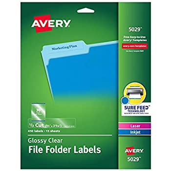 【中古】【輸入品・未使用】Self-Adhesive Filing Labels 1/3 Cut 2/3 x 3-7/16 Clear 450/Pack (並行輸入品)