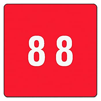 【中古】【輸入品・未使用】Single Digit End Tab Labels Number 8 White-on-Red 250/Roll (並行輸入品)