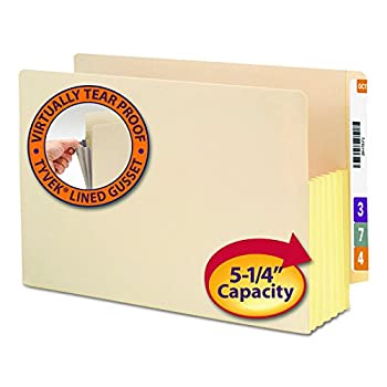 【中古】【輸入品・未使用】5 1/4 Inch Expansion Straight Tab File Pockets with Tyvek Legal Manila 10/Box (並行輸入品)