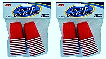 【中古】【輸入品・未使用】Mini Red Plastic Cups 40-ct by The Home Store