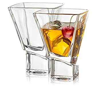 【中古】【輸入品・未使用】JoyJolt Carre 2-Piece Cocktail Glasses Set 240ml Martini Glasses