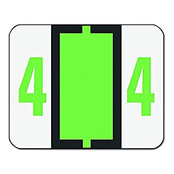 【中古】【輸入品・未使用】Single Digit End Tab Labels Number 4 Light Green-on-White 500/Roll (並行輸入品)