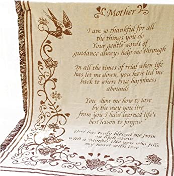 【中古】【輸入品・未使用】Manual 46 X 60-Inch Mother's Day Fringed 2.5-Layer Throw Mother Poem by Manual Woodworker [並行輸入品]
