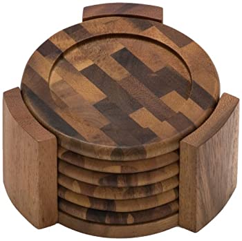 【中古】【輸入品・未使用】Lipper International Coasters Acacia Set of 6 by Lipper International