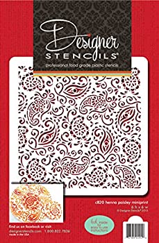 【中古】【39shop】【輸入品・未使用】Designer★Stencils C820 Paisley Henna Miniprint Stencil Beige/semi-transparent by Designer Stencils(新古品)|アトリエ絵利奈