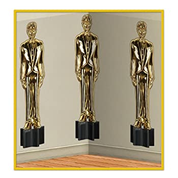【中古】【インポート品・未当て嵌める】Beistle Awards 夜 成人男性 像 周囲の状況 4フート x 30フート ゴールド/黒いこと/せつ然たる インテリア小物・置物-置物