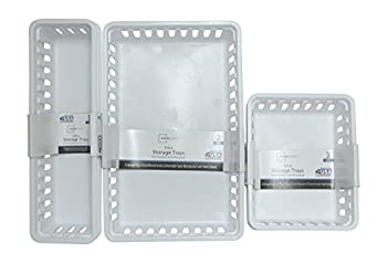【中古】【輸入品・未使用】Mini Storage Trays Bin Bundle- Basic Square 3pk Slim Plastic Storage Trays Basket 3pks Rectangular 2pk -White by Mainstay