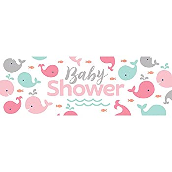 【中古】【輸入品・未使用】Pink Whale Giant Baby Shower Banner (1 ct)