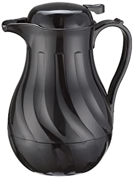 【中古】【輸入品・未使用】(1240ml) - Winco Push Button Insulated Beverage Server with Swirl Design 1240ml Black