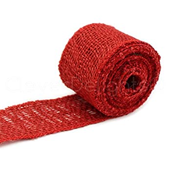 【中古】【39shop】【輸入品・未使用】CleverDelights★2 Burlap Ribbon - Finished Edge - 10 Yards - Red Color - Jute Burlap Craft Fabric by CleverDelights(新古品)|アトリエ絵利奈