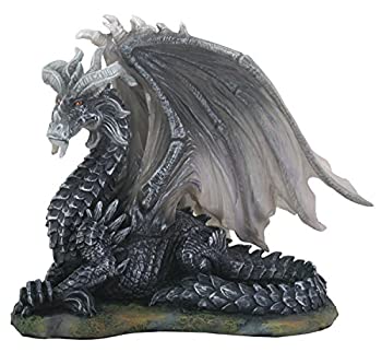 【中古】【輸入品・未使用】ダークドラゴンフィギュア Dark Dragon Statue Bk＆Gy