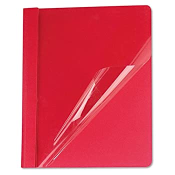 【中古】【輸入品・未使用】Clear Front Report Cover Tang Fasteners Letter Size Red 25/Box (並行輸入品)