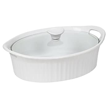 【中古】【インポート品・未当て嵌める】Corningware 1105935 French White III Oval Casserole with Glass Cover 2.5-Quart by CorningWare