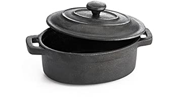 【中古】【輸入品・未使用】TableCraft CW30112 Cast Iron Mini Oval Casserole with Lid Cookware 8-Ounce Black by Tablecraft