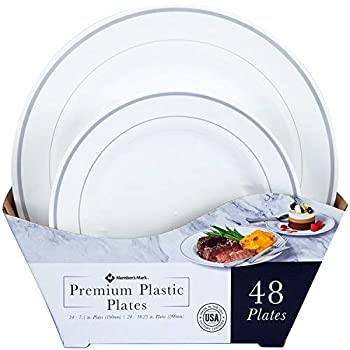 【中古】【輸入品・未使用】Member's Markプレミアムプラスチック厚手プレート、コンボパック（48枚）