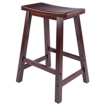 【中古】【39shop】【輸入品・未使用】Winsome★Saddle Seat 24-Inch Counter Stool Walnut by Winsome(新古品)|アトリエ絵利奈