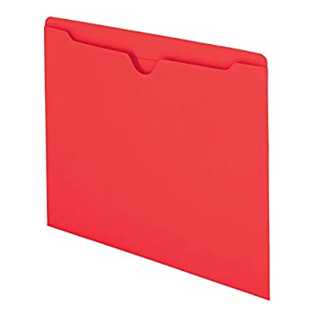 【中古】【輸入品・未使用】(Red) - Smead File Jacket Reinforced Straight-Cut Tab Flat-No Expansion Letter Size Red 100 per Box (75509)