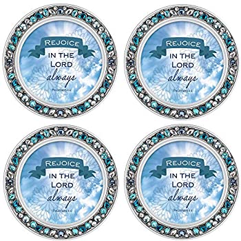 新作揃え キッチン用品 食器 調理器具 その他 4枚セット ジュエルコースター 4 5インチ シルバートーン アクア Always Lord In Rejoice Designs 中古 輸入品 未使用未開封 Elanze Pascasarjana Unsrat Ac Id