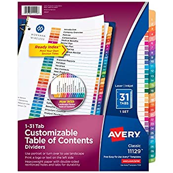 【中古】【輸入品・未使用】Ready Index Contemporary Table of Contents Divider 1-31 Multi Letter (並行輸入品)
