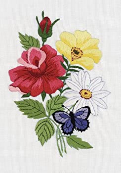 【中古】【39shop】【輸入品・未使用】蝶と花の刺繍キット★5"× 7"フロスでステッチ(新古品)|アトリエ絵利奈