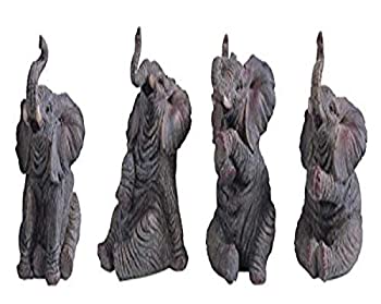 【中古】【39shop】【輸入品・未使用】StealStreet★SS-G-54134 Small Polyresin Animated Elephants Figurine Statues (Set of 4) 4 by StealStreet（新古品）｜アトリエ絵利奈