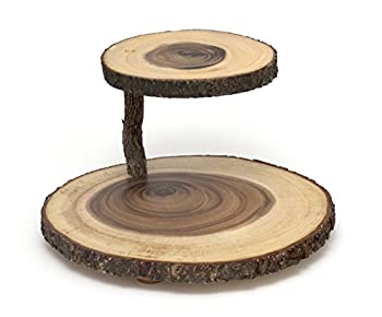 【中古】【輸入品・未使用】Lipper International 2 Tier Tree Bark Server Brown by Lipper International