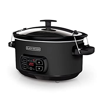 【中古】【輸入品・未使用】BLACK + DECKER SCD4007 7クォータープログラマブルスロークッカー(デジタルタイマー付き)、ポータブルスロークッカー(ロック式ふた付き)、