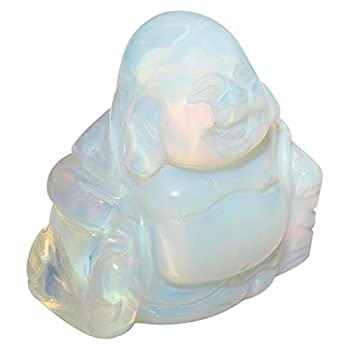 【中古】【輸入品・未使用】mookaitedecor オパライト ハッピーブッダ クリスタルフィギュア 彫刻像 ポケットストーン ホームデコレーション 1.5インチ