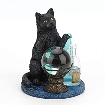 【中古】【39shop】【輸入品・未使用】Veronese★Design 魔女の見習いリサ・パーカー作 黒猫とクリスタルボール像（新古品）｜アトリエ絵利奈