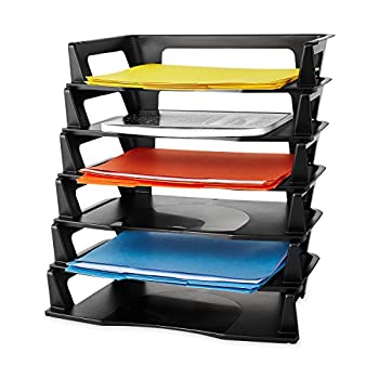 【中古】【輸入品・未使用】(sixtier) - Regeneration Letter Tray Six Tier Plastic Black
