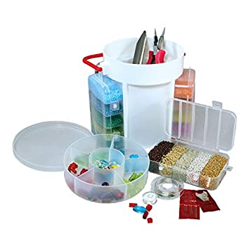 【中古】【インポート品・未当て嵌める】Beadsmith ビーズキャディー 携帯型 ビーズ一揃いの道具 1000瓦以上のビーズと佩び物付き添い人 6.75 x 6in
