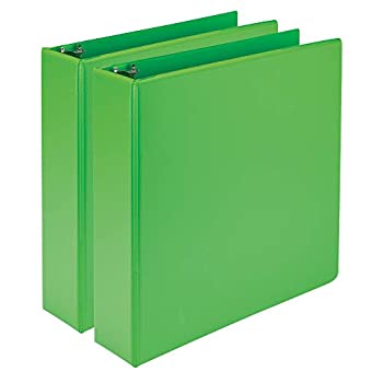【中古】【39shop】【輸入品・未使用】Samsill★Fashion Colour Durable 3 Ring View Binders 5.1cm Round Ring Customizable Clear View Cover Lime Green Two Pack（新古品）｜アトリエ絵利奈