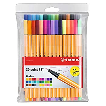 【中古】【輸入品・未使用】(30-Colour Wallet Set 1) - Stabilo Point 88 Fineliner Pens 0.4 mm - 30-Colour Set