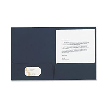 【中古】【輸入品・未使用】オックスフォード(R) linen-like twin-pocketポートフォリオ、ネイビー、パックの5