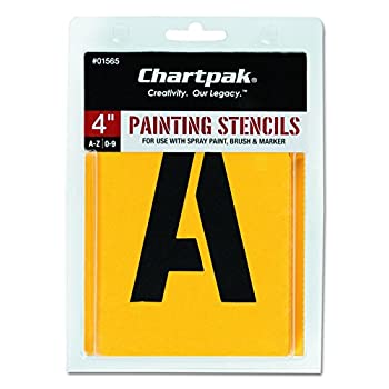 【中古】【輸入品・未使用】Chartpak 文字 数字 塗装用ステンシル A-Z 0-9 高さ2インチ 35枚パック (01555) 4 Inches