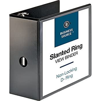 【中古】【輸入品・未使用】Business Source BSN28451 D-Ring View Binder- 5in. Capacity- 11x8-.50in.- Black