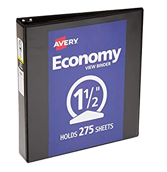 【中古】【輸入品・未使用】(3.8cm Black) - Avery Economy View Binder with 3.8cm Round Ring Black 1 Binder (5771)