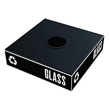 Safco Products 2988BL Public Square Recycling Trash Can Lid Black Round Cutout for Cans and Glass Base sold separately 