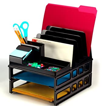 【中古】【39shop】【輸入品・未使用】Officemateフロントロードソーターand★Organizer withレタートレイ2つ、ブラック( 22132?)(新古品)|アトリエ絵利奈